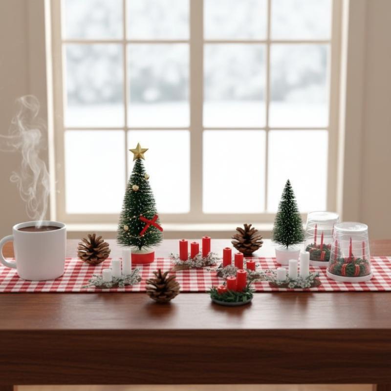 Silk Candle - ! 1:12 Miniatuur poppenhuis kerstdecoratie accessoires
