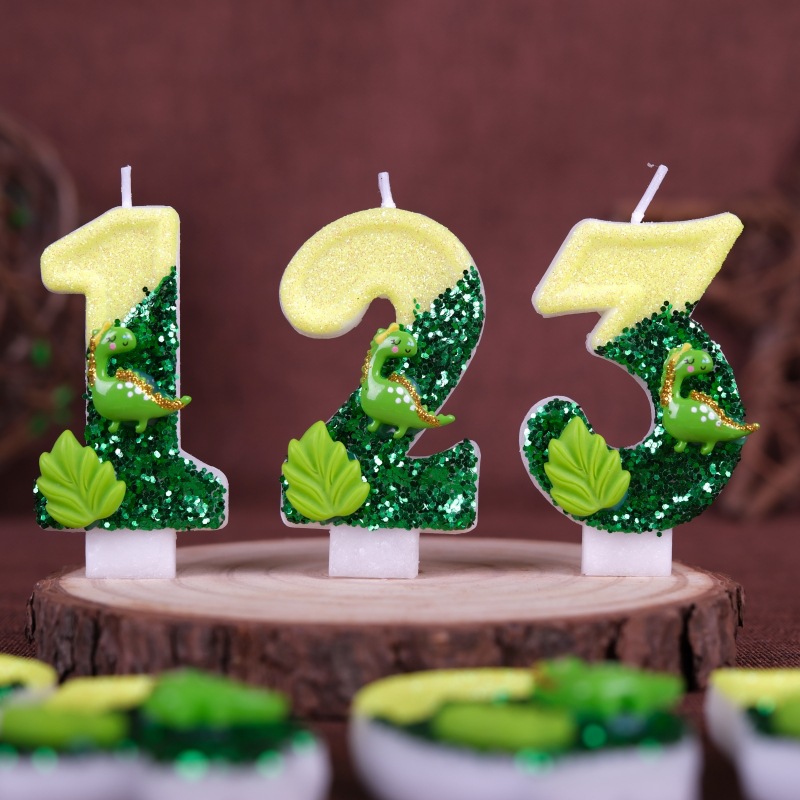Paraffin Wax - Nieuwe 0-9 Nummer Verjaardagskaarsen originele Green